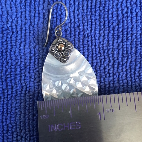 Bali Designs Carved Mother-of-Pearl Earrings - Picture 4 of 5